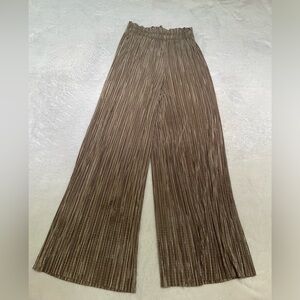 Zara wide leg taupe high waisted pleated pants